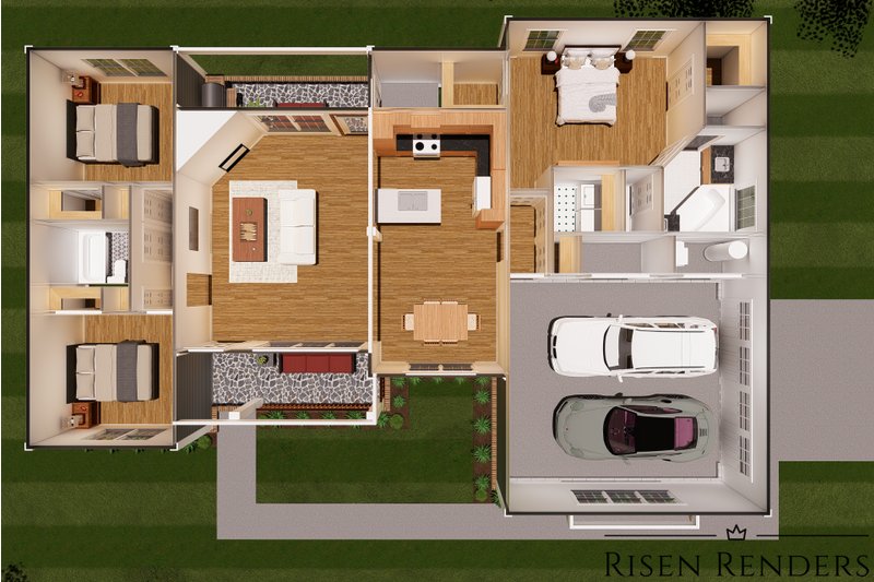 Architectural House Design - Floor Plan - Main Floor for Country House Plan #513-8 - 3 bed, 2 bath