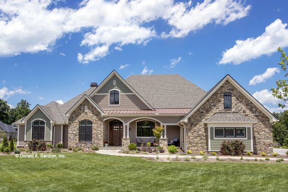 Exterior - Front Elevation 3 for European House Plan #929-939 - 4 bed, 3 bath