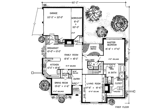 Floor Plan - Main Floor for European House Plan #312-782 - 5 bed, 4 bath