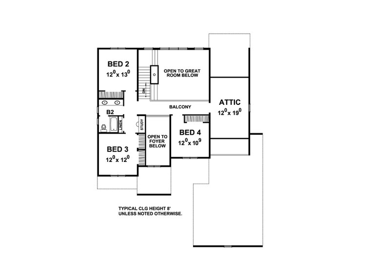 Dream House Plan - Floor Plan - Upper Floor for Traditional House Plan #20-2287 - 4 bed, 2.5 bath