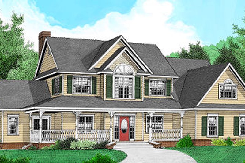 Home Plan - Country Exterior - Front Elevation Plan #11-223