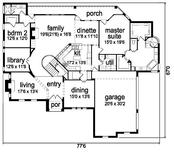 House Design - European Floor Plan - Main Floor Plan #84-425