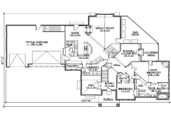 House Plan Design - Colonial Floor Plan - Main Floor Plan #5-436