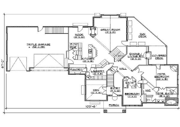 Dream House Plan - Colonial Floor Plan - Main Floor Plan #5-436