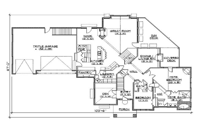 Architectural House Design - Floor Plan - Main Floor for Colonial House Plan #5-436 - 7 bed, 5.5 bath