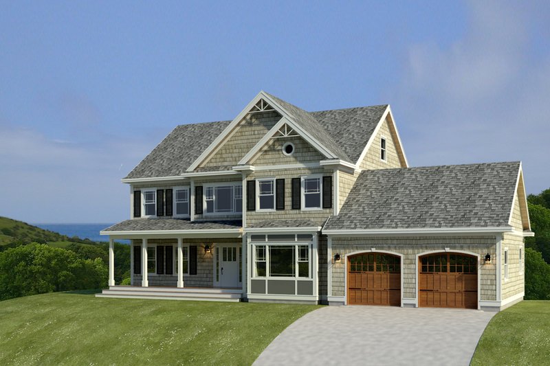 House Blueprint - Farmhouse Exterior - Front Elevation Plan #497-11