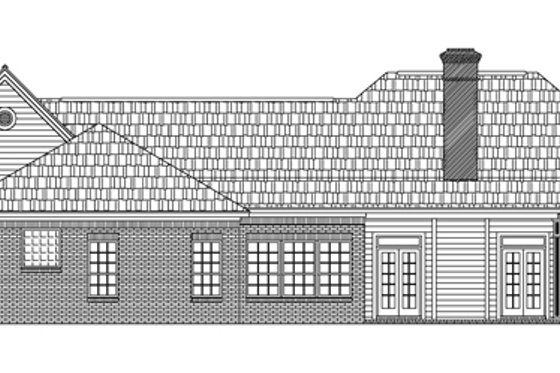 Exterior - Rear Elevation for European House Plan #21-119 - 3 bed, 2 bath