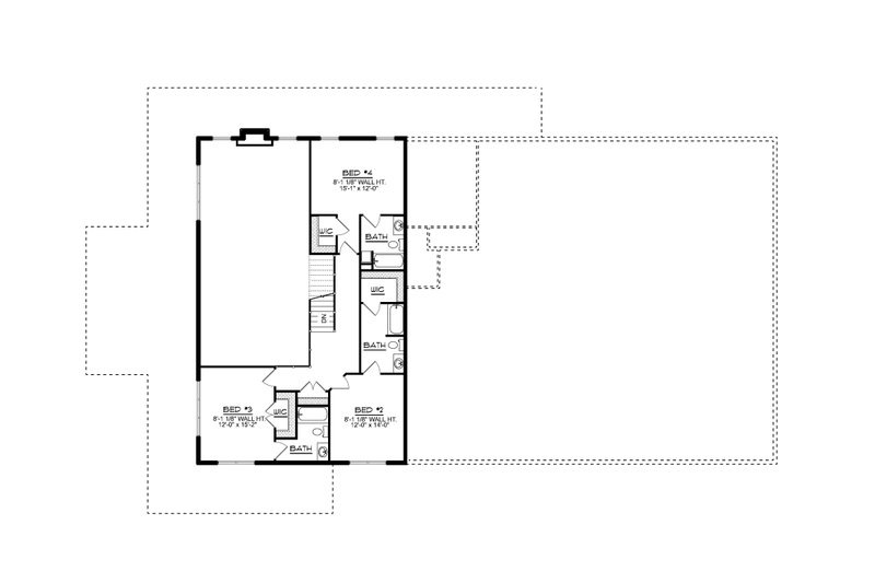 Architectural House Design - Floor Plan - Upper Floor for Barndominium House Plan #1064-375 - 5 bed, 6 bath