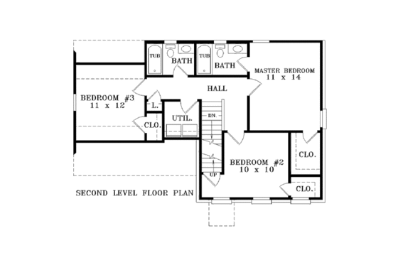 Floor Plan - Upper Floor for Colonial House Plan #81-13846 - 3 bed, 2.5 bath
