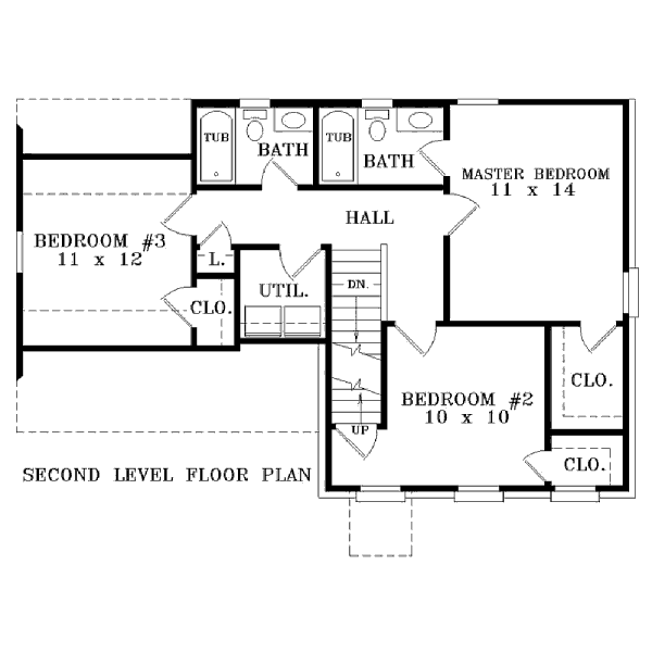 Colonial Floor Plan - Upper Floor Plan #81-13846
