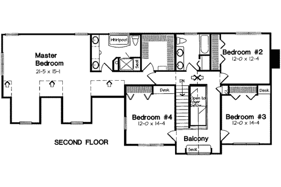 Floor Plan - Upper Floor for Country House Plan #312-472 - 4 bed, 2.5 bath