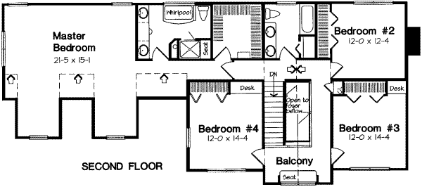 Country Floor Plan - Upper Floor Plan #312-472