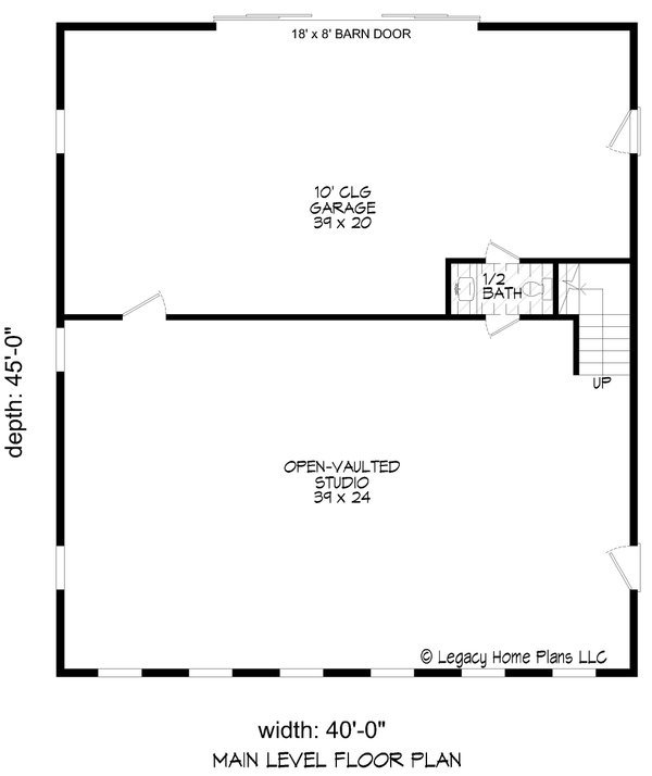 House Blueprint - Southern Floor Plan - Main Floor Plan #932-906