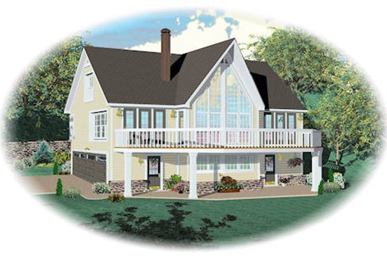 Exterior - Front Elevation for Country House Plan #81-13786 - 3 bed, 3 bath