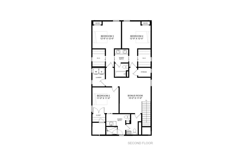 Dream House Plan - Floor Plan - Upper Floor for Craftsman House Plan #1085-10 - 4 bed, 3.5 bath