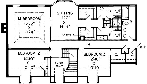 Country Floor Plan - Upper Floor Plan #312-213