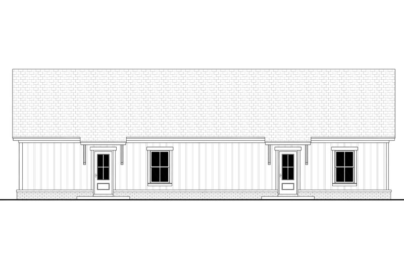 Home Plan - Exterior - Rear Elevation for Ranch House Plan #430-382 - 4 bed, 4 bath