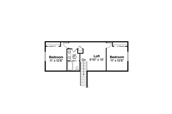 Traditional Floor Plan - Upper Floor Plan #124-1047