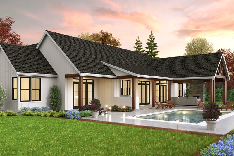 Dream House Plan - Exterior - Rear Elevation for Farmhouse House Plan #48-1051 - 4 bed, 4.5 bath