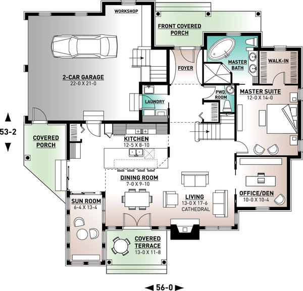 Dream House Plan - Traditional Floor Plan - Main Floor Plan #23-250