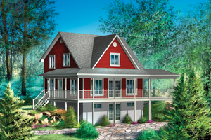 Country Exterior - Front Elevation Plan #25-4739