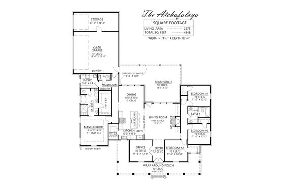 Floor Plan - Main Floor for Farmhouse House Plan #1074-18 - 4 bed, 2.5 bath