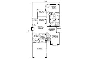 Floor Plan - Main Floor for Cottage House Plan #40-381 - 3 bed, 2 bath