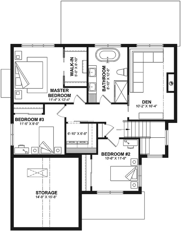 Farmhouse Floor Plan - Upper Floor Plan #23-2775