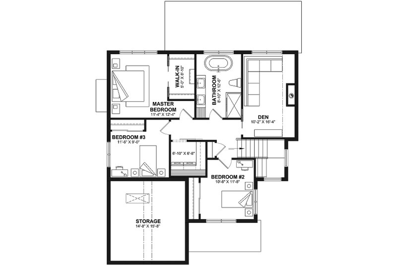 Dream House Plan - Floor Plan - Upper Floor for Farmhouse House Plan #23-2775 - 3 bed, 2 bath