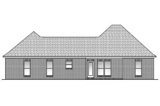 Exterior - Rear Elevation for European House Plan #430-53 - 3 bed, 2 bath