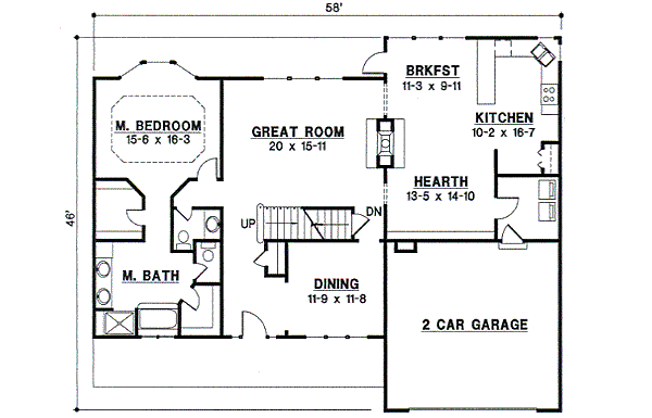 Traditional Floor Plan - Main Floor Plan #67-728