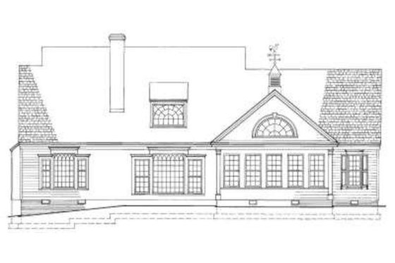 Exterior - Rear Elevation for Country House Plan #137-103 - 4 bed, 3 bath