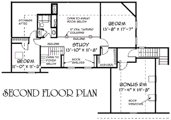 European Floor Plan - Upper Floor Plan #75-192