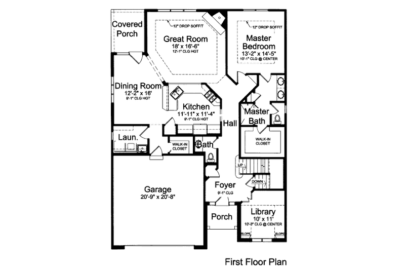 Home Plan - Floor Plan - Main Floor for Bungalow House Plan #46-436 - 4 bed, 3.5 bath