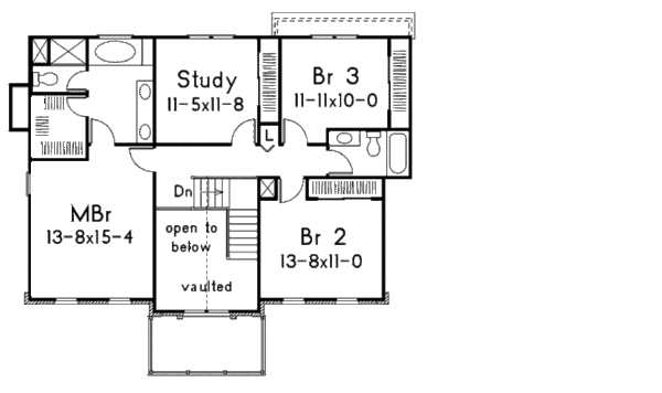 House Design - Classical Floor Plan - Upper Floor Plan #57-106