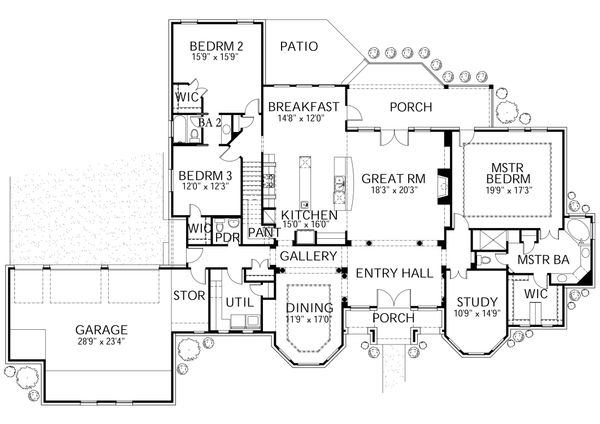 European Floor Plan - Main Floor Plan #80-192