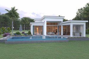 Exterior - Rear Elevation for Contemporary House Plan #930-539 - 3 bed, 3.5 bath