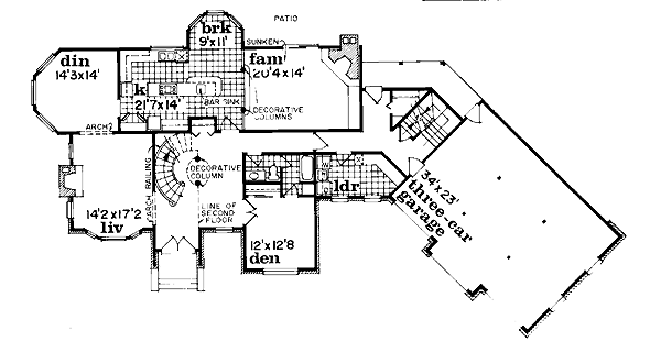 Tudor Floor Plan - Main Floor Plan #47-199