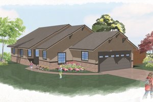 Ranch Exterior - Front Elevation Plan #515-24