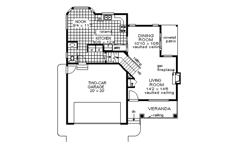 House Plan Design - Floor Plan - Main Floor for Traditional House Plan #18-271 - 3 bed, 2.5 bath