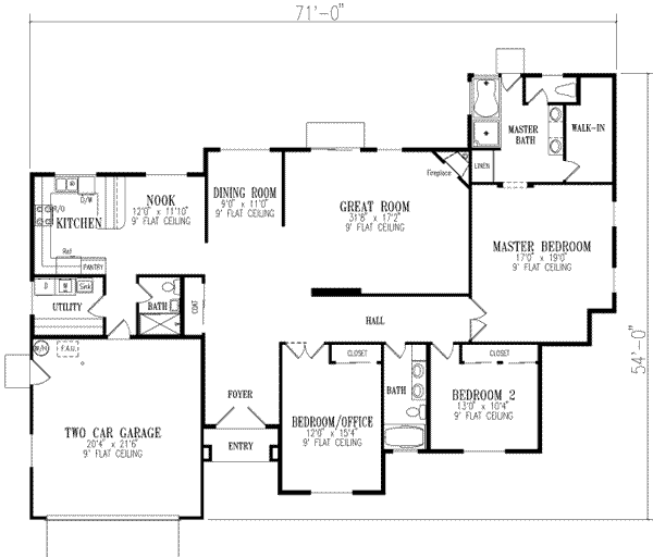 Adobe / Southwestern Style House Plan - 3 Beds 3 Baths 2329 Sq/Ft Plan ...