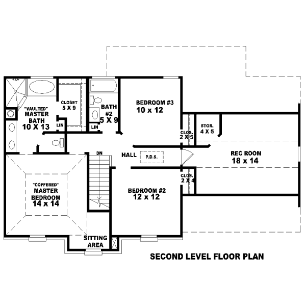 Floor Plan - Upper Floor for European House Plan #81-13607 - 3 bed, 2.5 bath