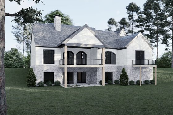Exterior - Rear Elevation for Modern House Plan #923-425 - 3 bed, 3.5 bath