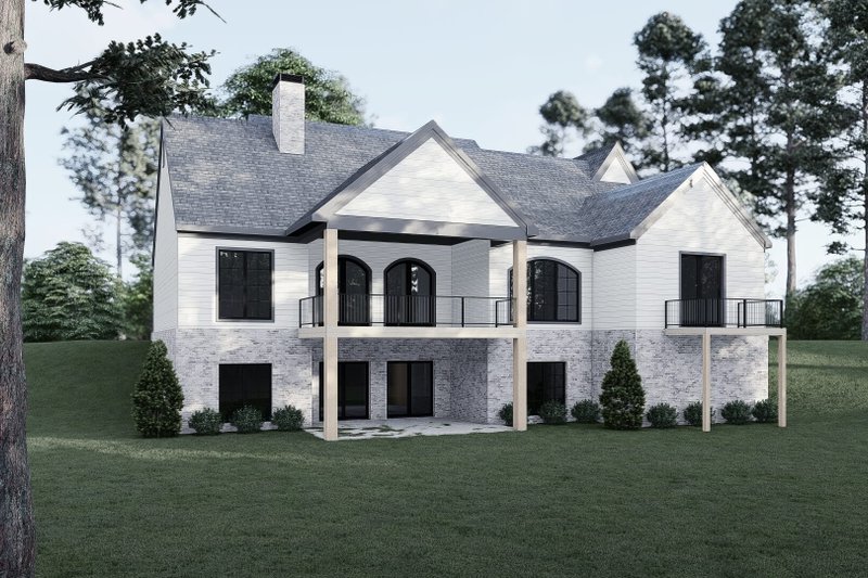 House Plan Design - Exterior - Rear Elevation for Modern House Plan #923-425 - 3 bed, 3.5 bath