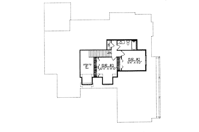 Home Plan - Floor Plan - Upper Floor for Traditional House Plan #70-382 - 3 bed, 2.5 bath