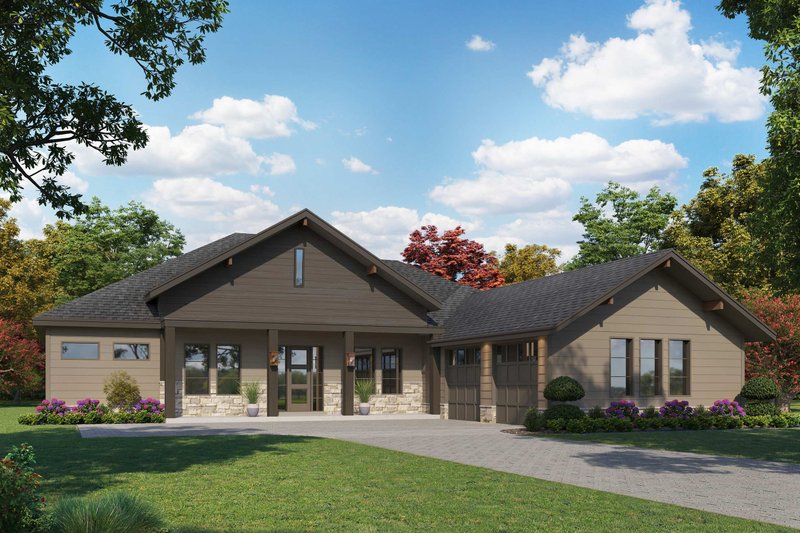 Architectural House Design - Craftsman Exterior - Front Elevation Plan #938-152