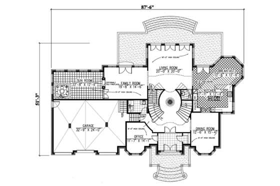 Floor Plan - Main Floor for European House Plan #138-221 - 4 bed, 2.5 bath