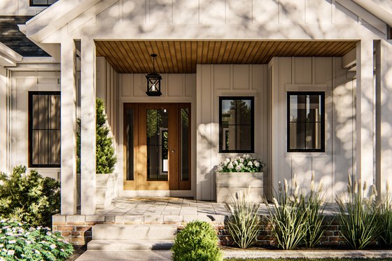 Exterior - Covered Porch for Farmhouse House Plan #455-217 - 3 bed, 2.5 bath