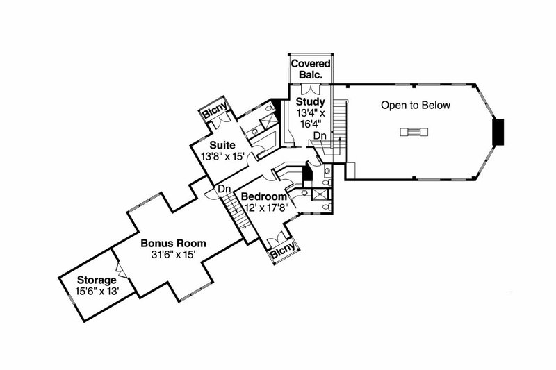 Dream House Plan - Floor Plan - Upper Floor for Craftsman House Plan #124-761 - 4 bed, 5.5 bath