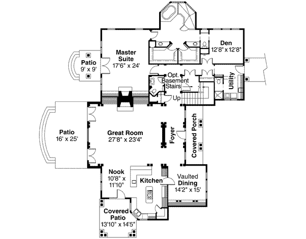 Traditional Floor Plan - Main Floor Plan #124-421